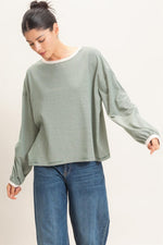 Cami Green Stripe Pullover