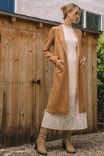 Faux Suede Duster