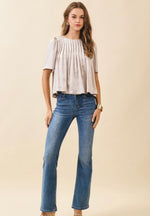 Pleated Metallic Top