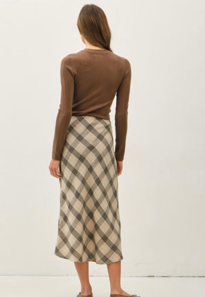 Ruther Plaid Midi Skirt