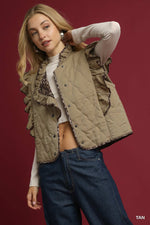Quilted Ruffle Vest