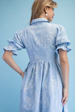 Embroidered Shirt Dress