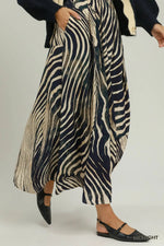 Zebra Print Wide Leg Pants