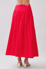 Studded Red Skirt