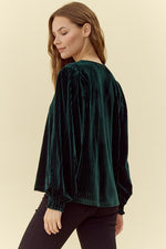 Pleated Velvet Top