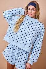 Blue Polka Dot Sweatshorts