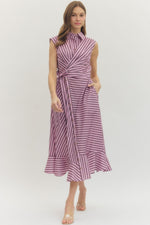 Striped Wrap Midi