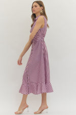 Striped Wrap Midi