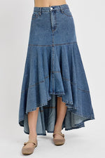 High-Low Denim Skirt
