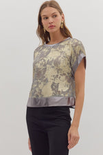 Silver Faux Leather Top