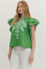 Tiered Flutter Sleeve Top