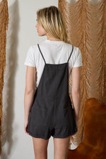 Tie Strap Cuffed Overalls