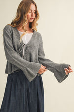 Tie Front Peplum Sweater