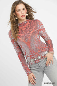 Sheer Velvet Burnout Top