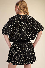 Pleated Dot Blouse