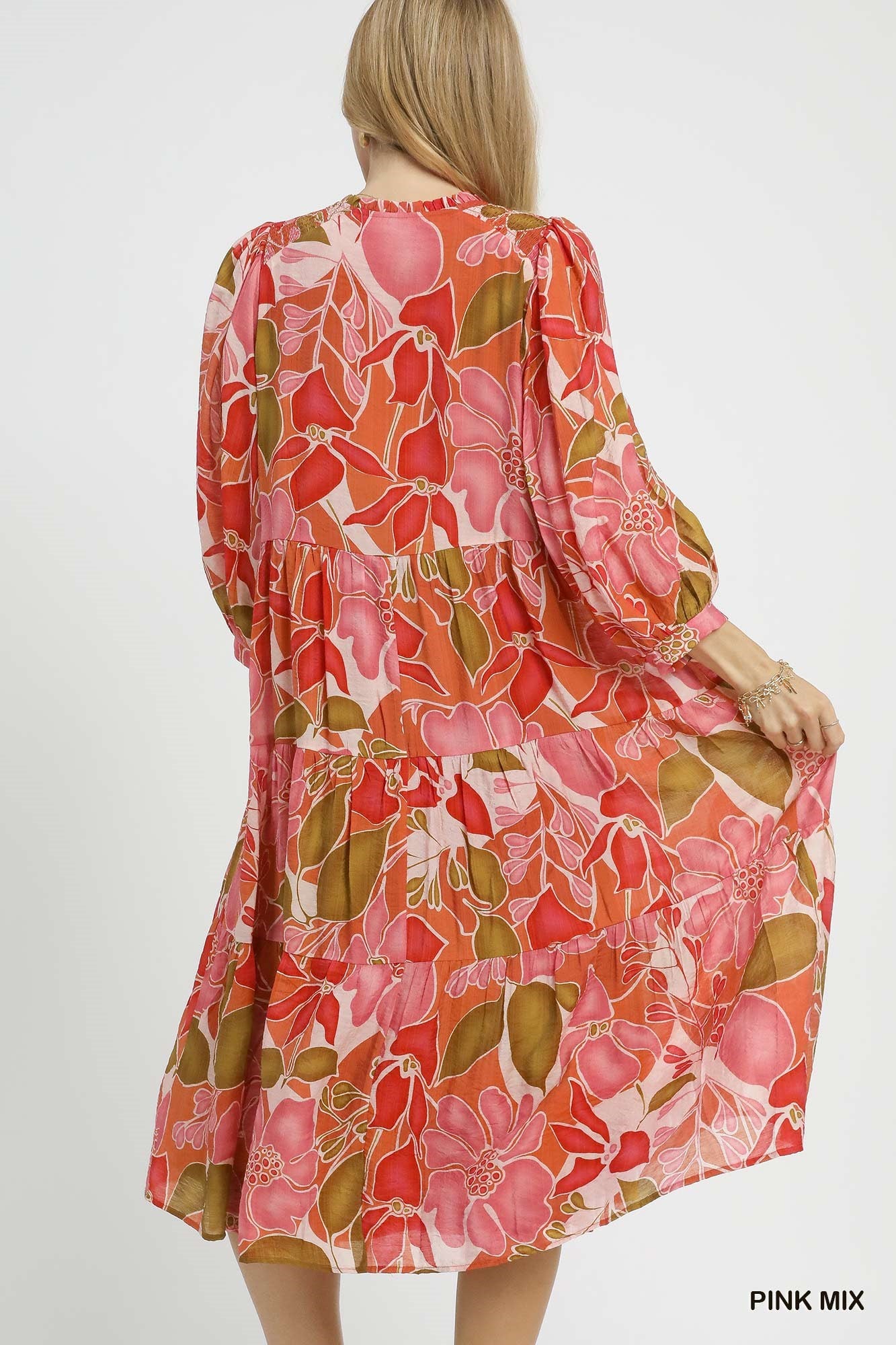 Retro Floral Midi Dress