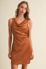 Draped Suede Dress