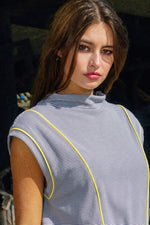 Linear Cap Sleeve Top