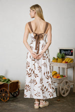 Leaf Print Midi Dress