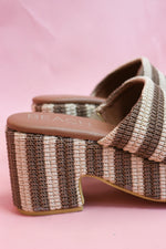 Terry Brown Stripe Platform