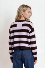 Exposed Hem Striped Sweater