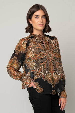 Lurex Peasant Top