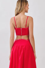 Studded Red Cami