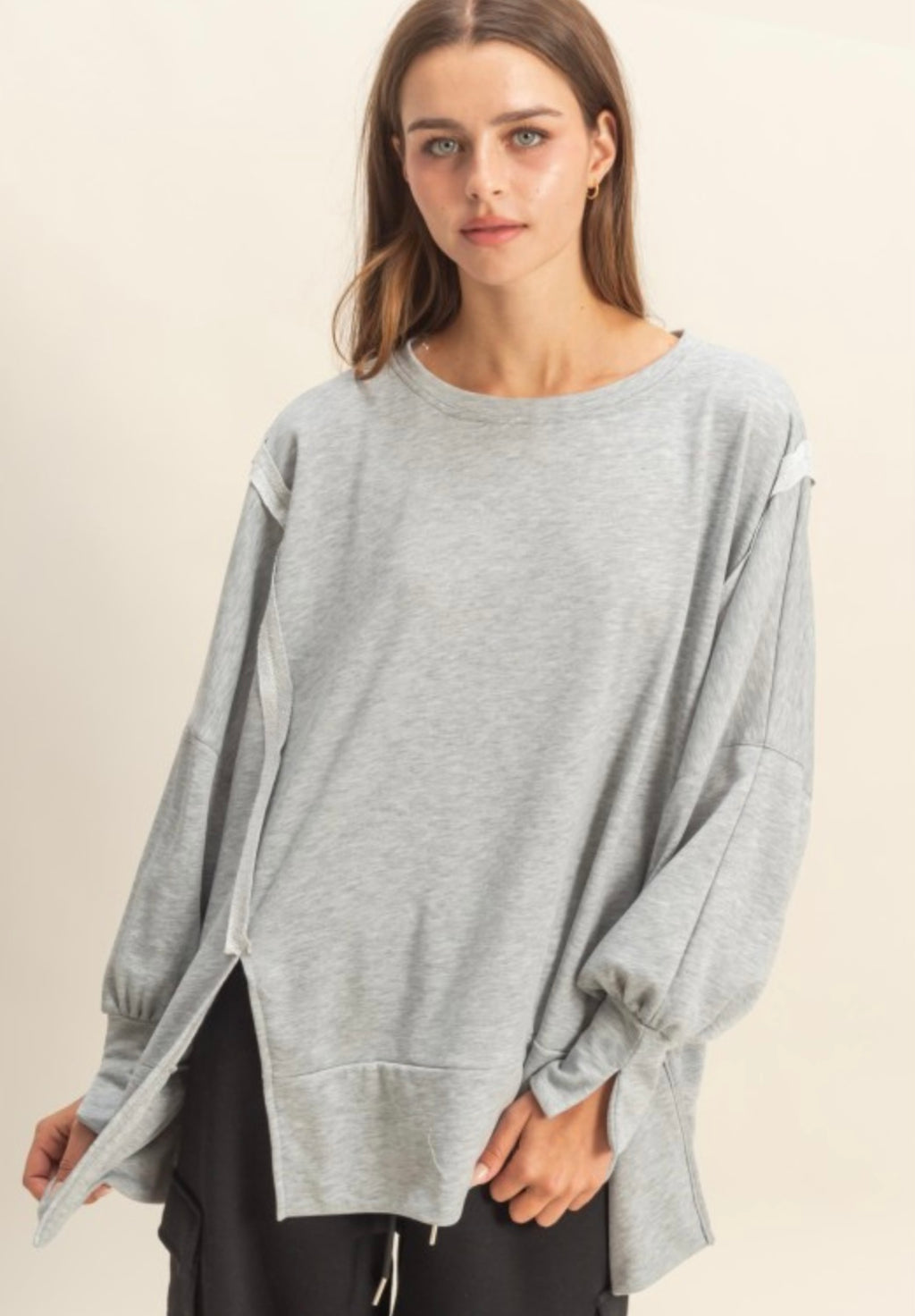 Gray Contrast Pullover