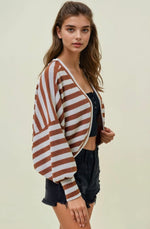 Striped Knit Shrug