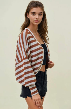 Striped Knit Shrug