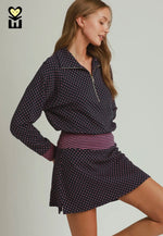 Polka Dot-Stripe Skort