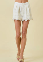 Victoria Linen Embroidered Shorts