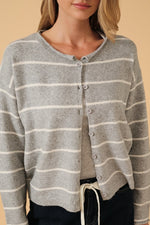 Grey Stripe Cardigan