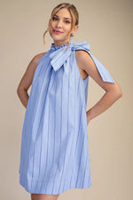 Striped Neck Tie Dress