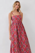 Rust Floral Maxi Dress