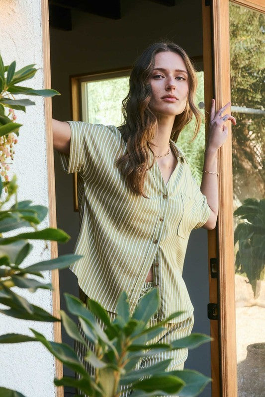 Pinstripe Linen Shirt
