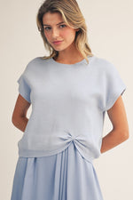 Short Sleeve Knot Sweater