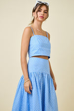 Lt Blue Polka Dot Crop Top