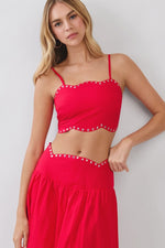Studded Red Cami
