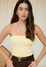 Stripe Strapless Crop