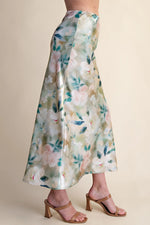 Watercolor Satin Skirt