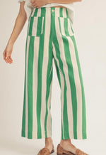 Green Stripe Pants