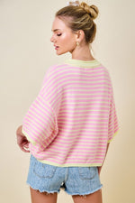 Pink Lemonade Striped Sweater