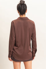Brown Satin Shirt