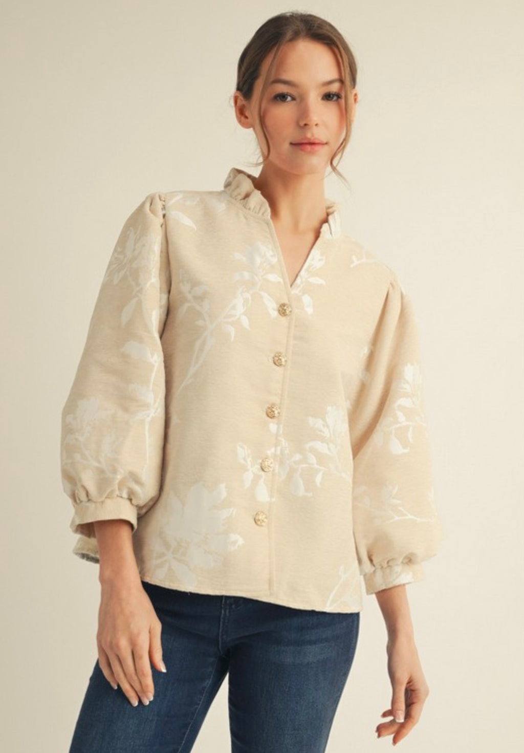 Floral Jacquard Top