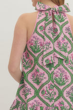 Halter Botanical Midi Dress