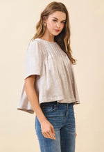 Pleated Metallic Top