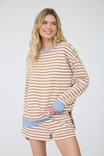 Stripe-Contrast Knit Top