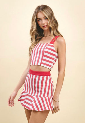 Red Stripe Crop