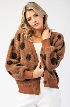 Polka Dot Mohair Cardigan